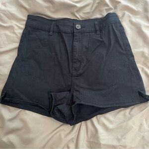 Black high rise shorts, size 4